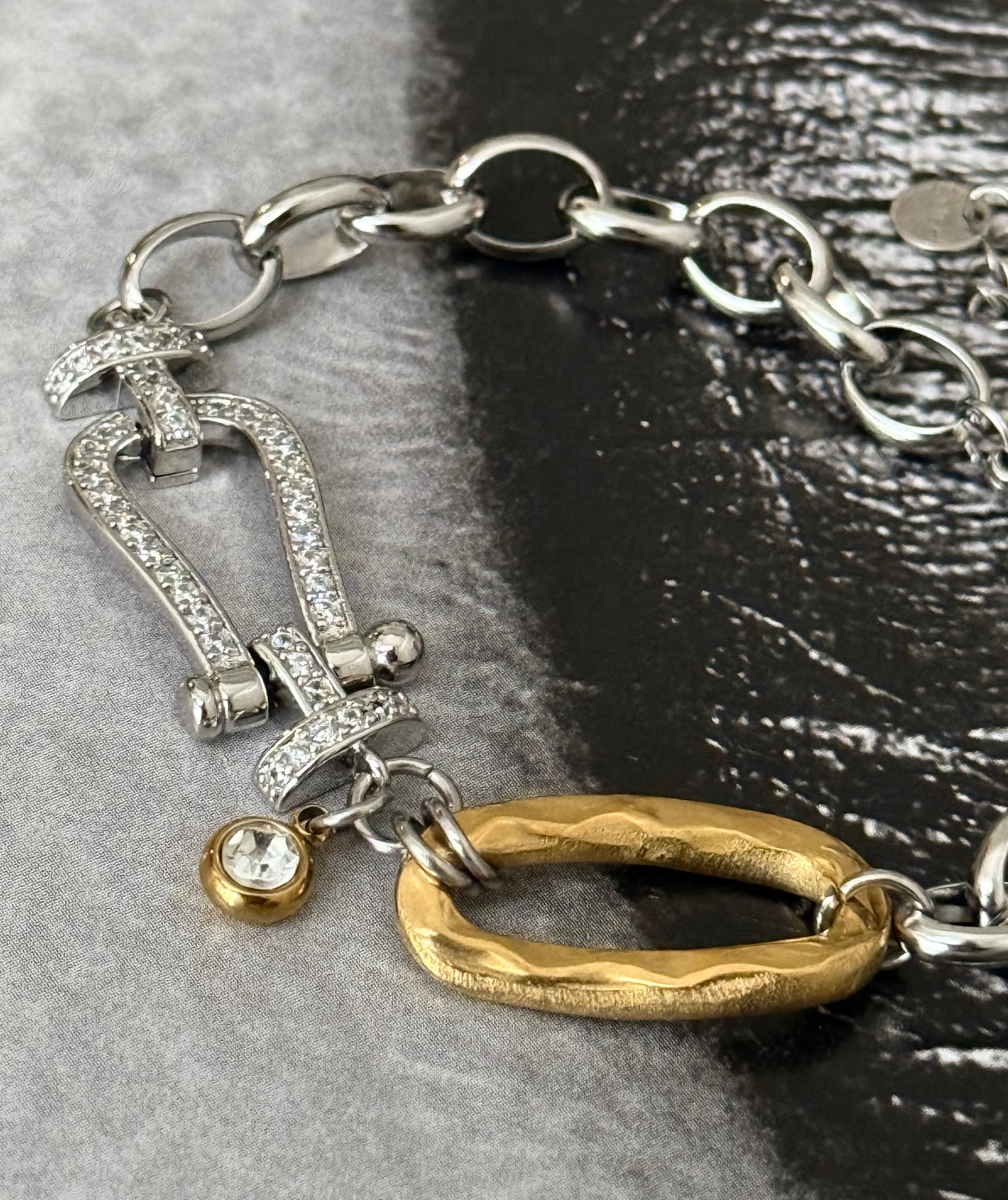 CRYSTAL CLASP CHARM BRACELET