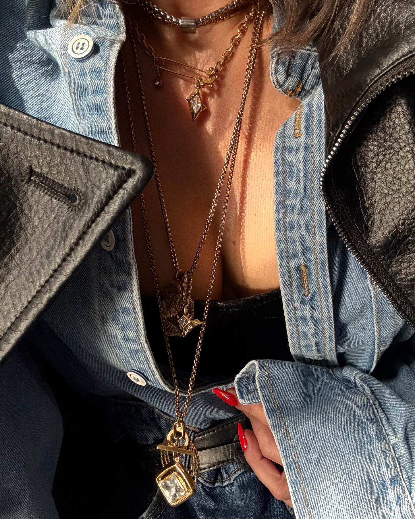 PINNED CHARMS NECKLACE