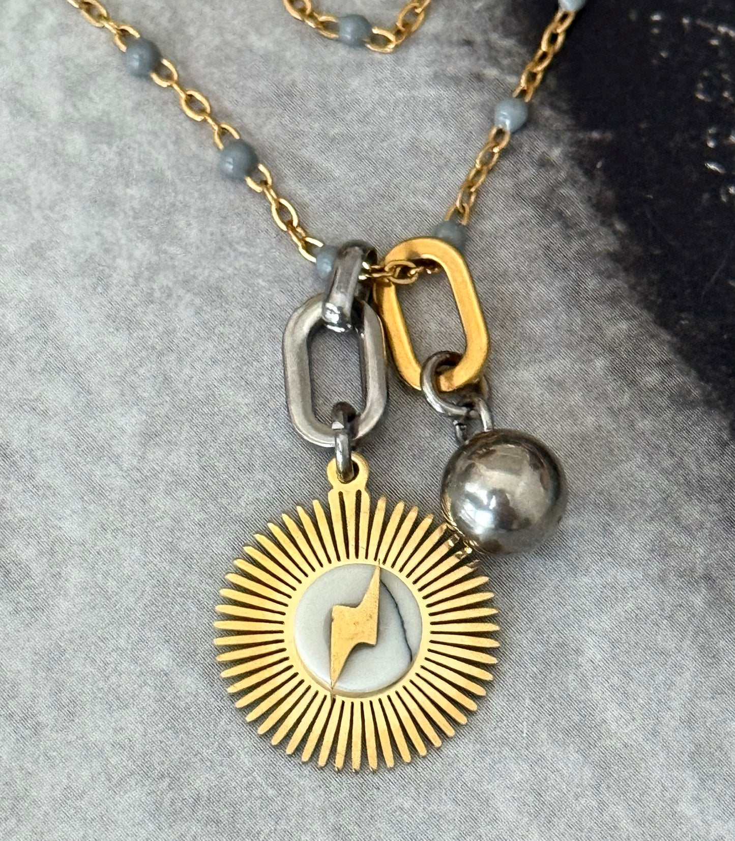 SUNBURST POWER CHARM NECKLACE
