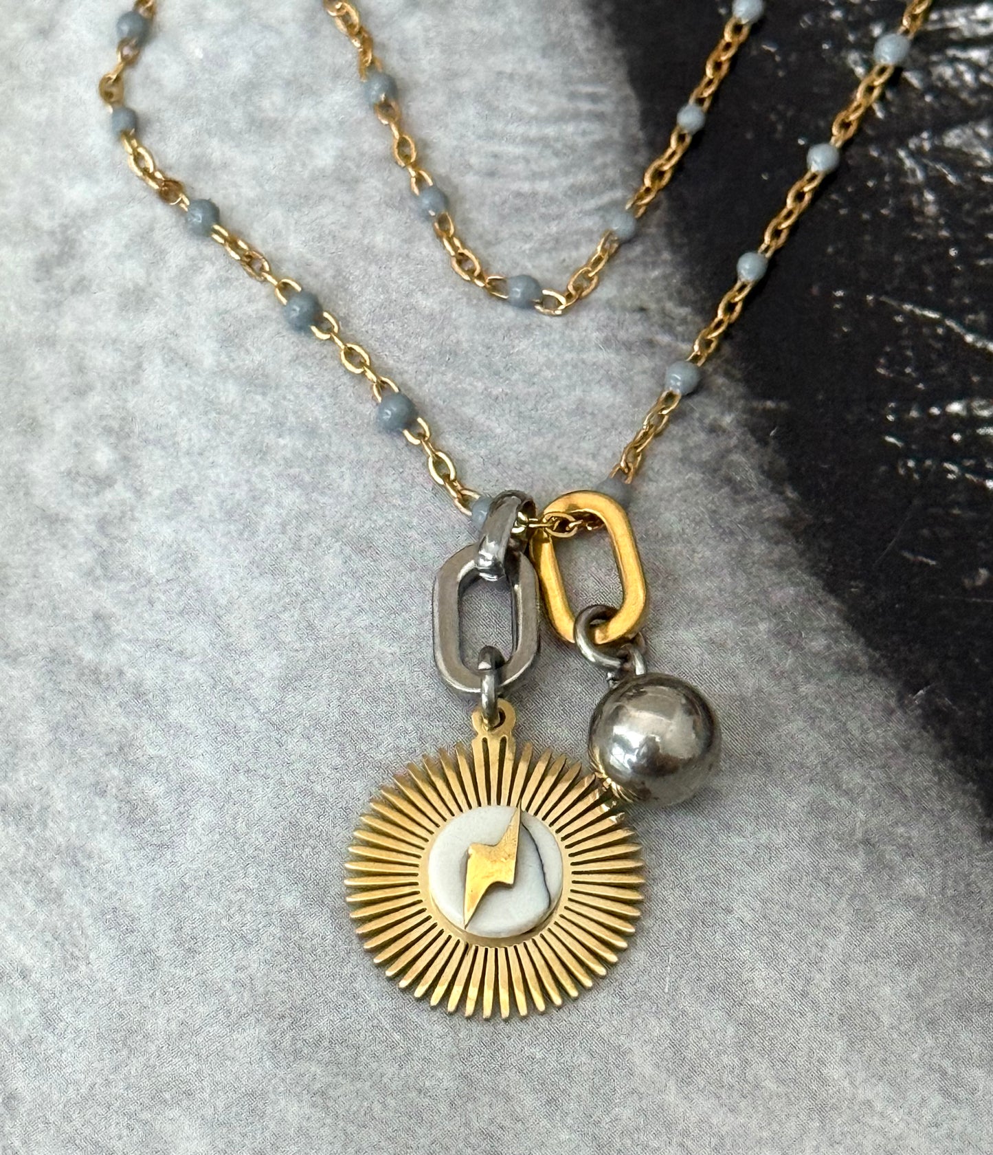 SUNBURST POWER CHARM NECKLACE