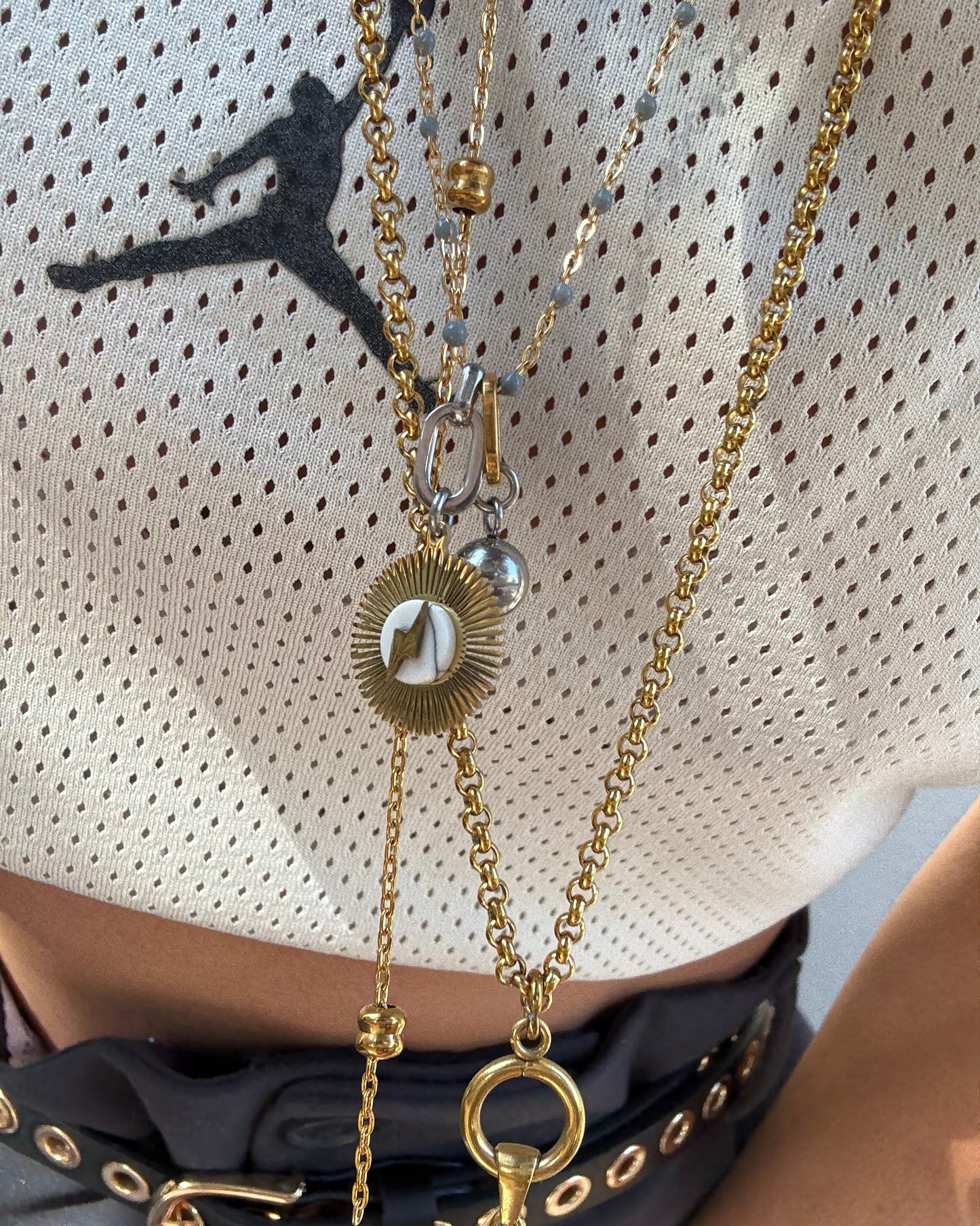 SUNBURST POWER CHARM NECKLACE