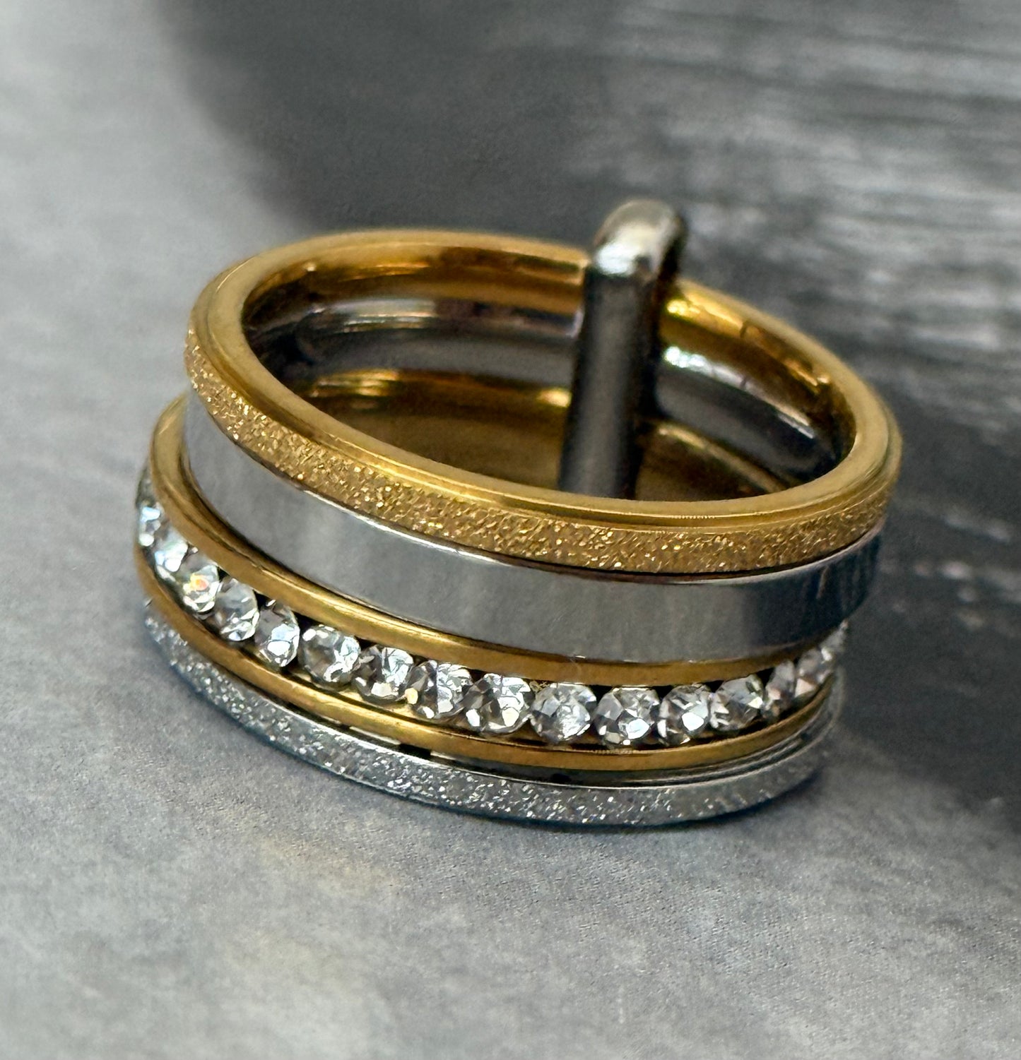 GOLDEN SILVER QUARTER RING (Size 9)