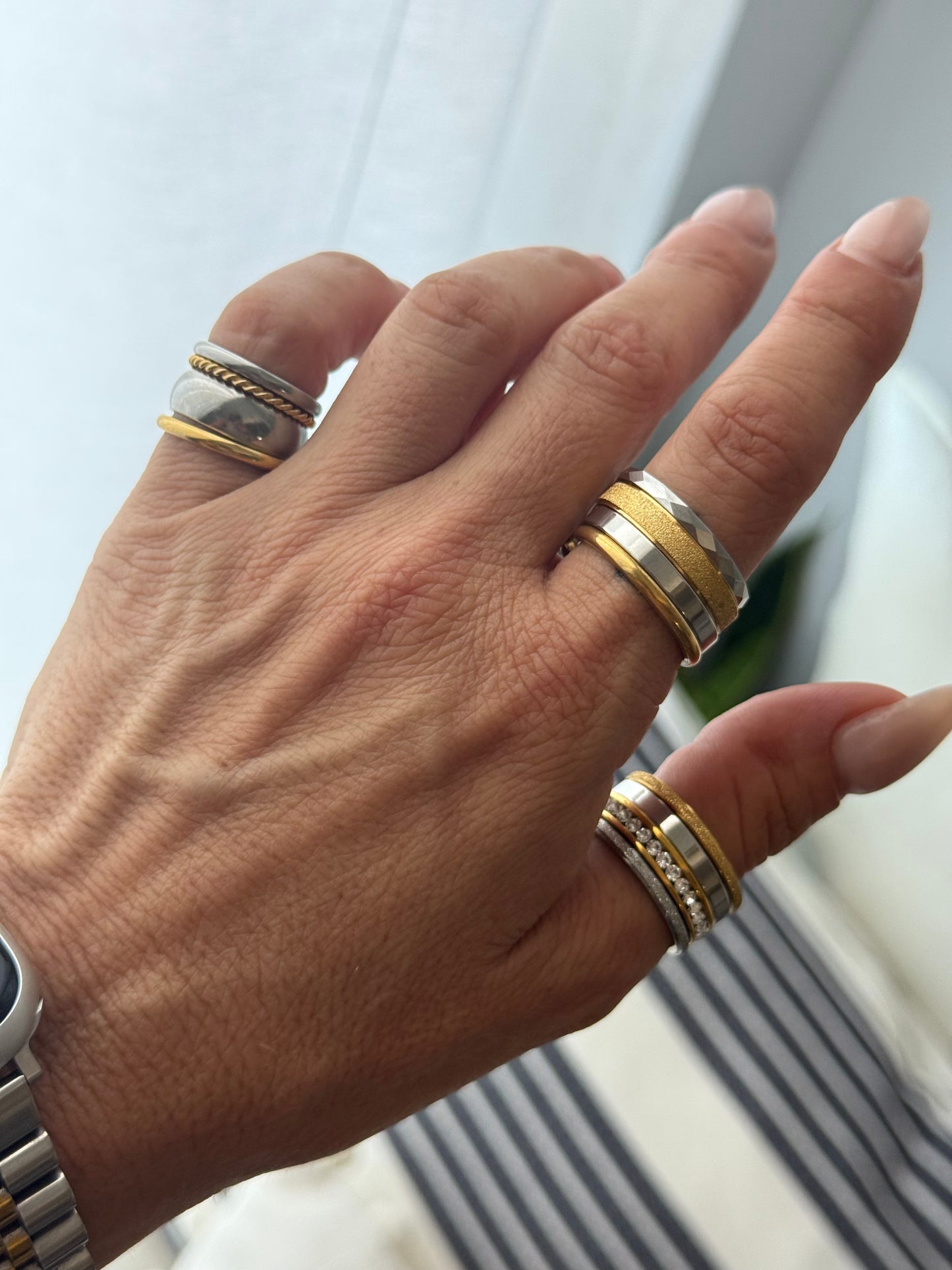 GOLDEN SILVER QUARTER RING (Size 9)