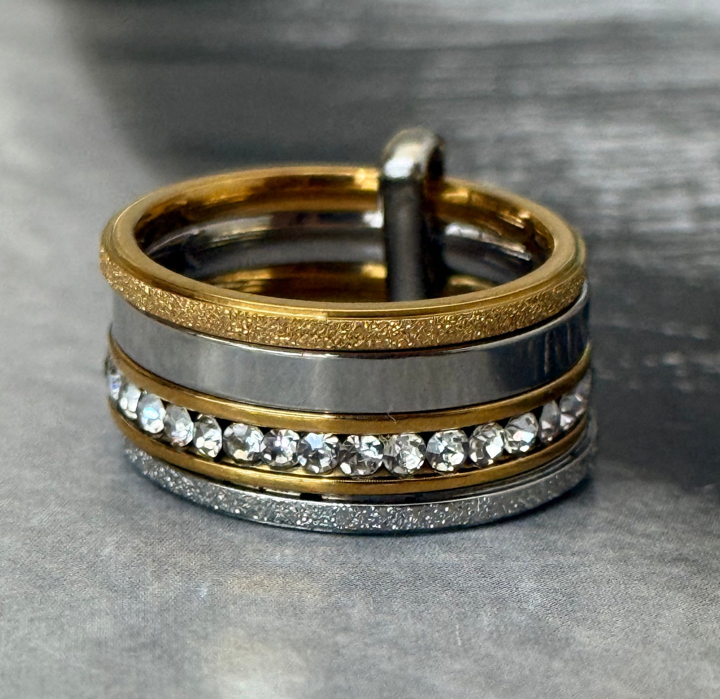 GOLDEN SILVER QUARTER RING (Size 9)