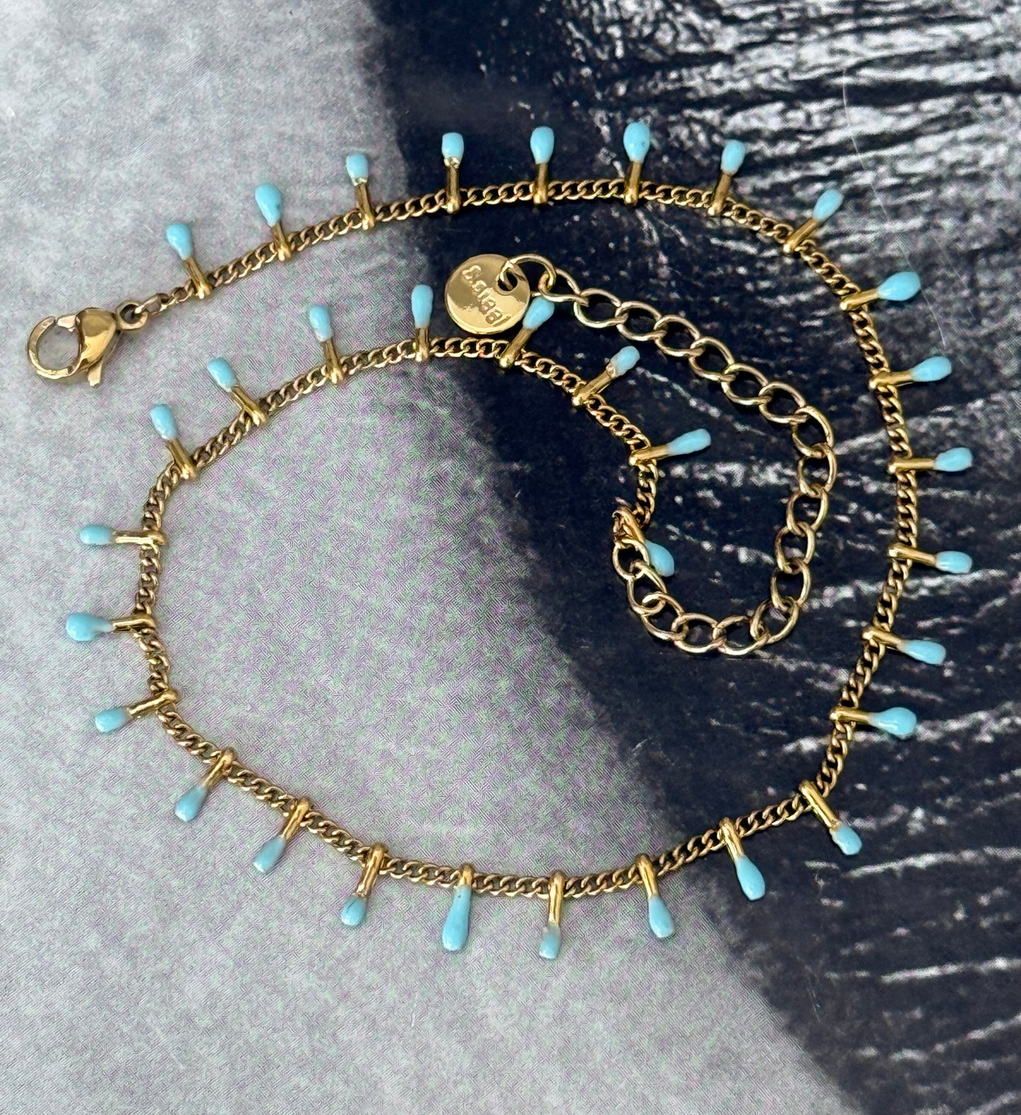 TURQUOISE GOLD ANKLET