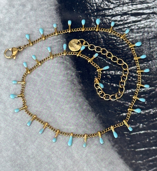 TURQUOISE GOLD ANKLET