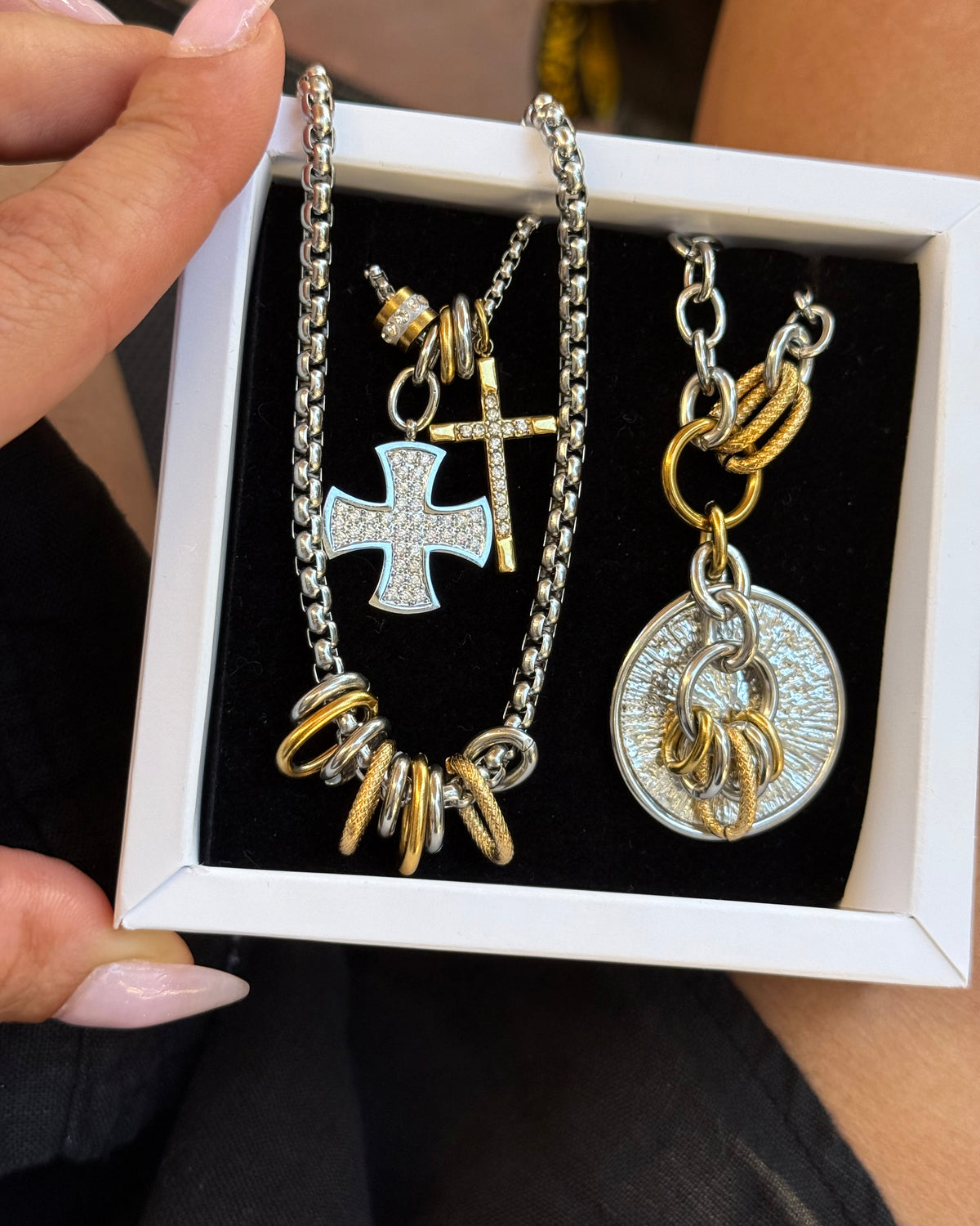 MIX LINK BOX CHAIN NECKLACE