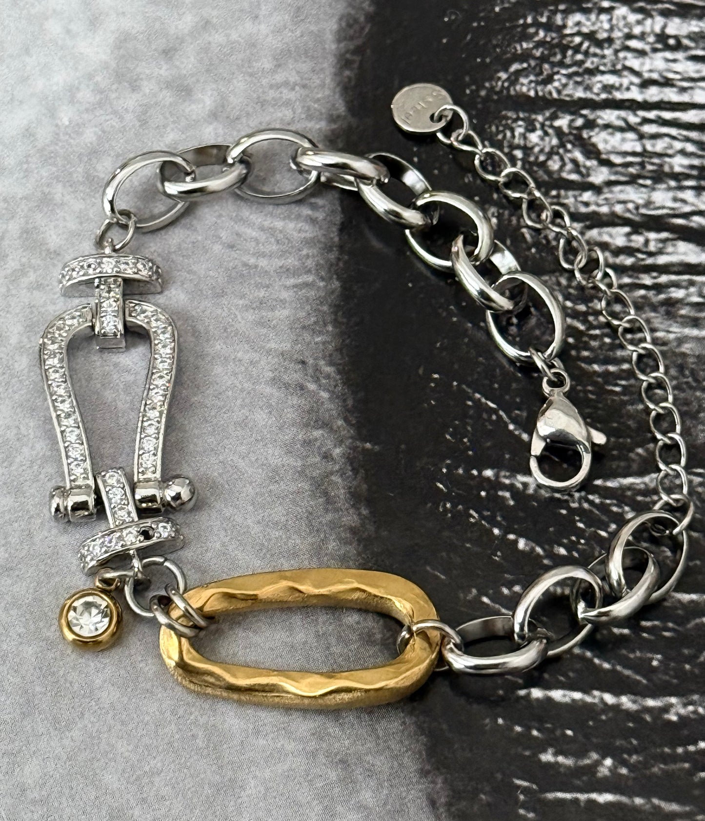 CRYSTAL CLASP CHARM BRACELET