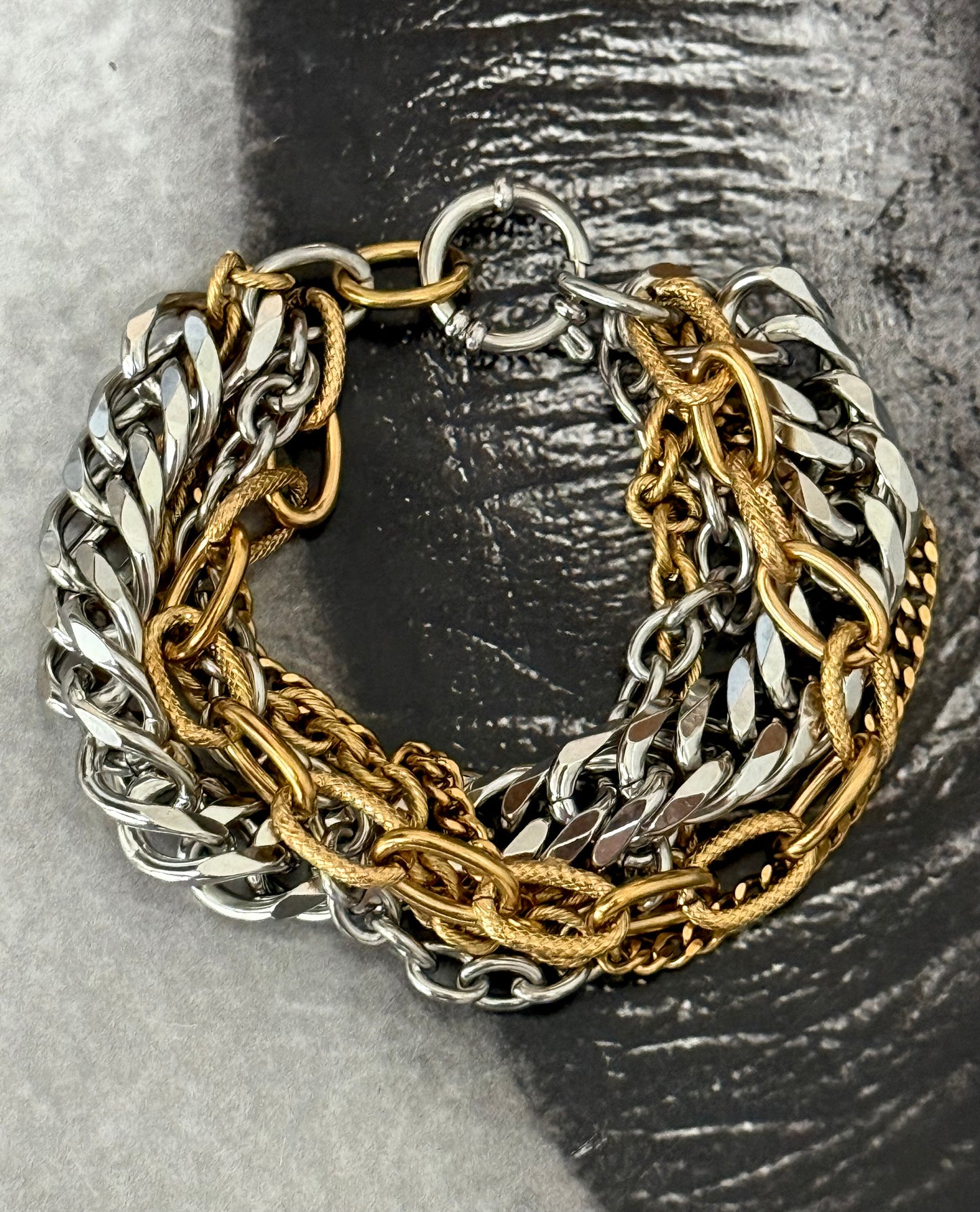 FIVE CHAINS SILVER UNITY BRACELET