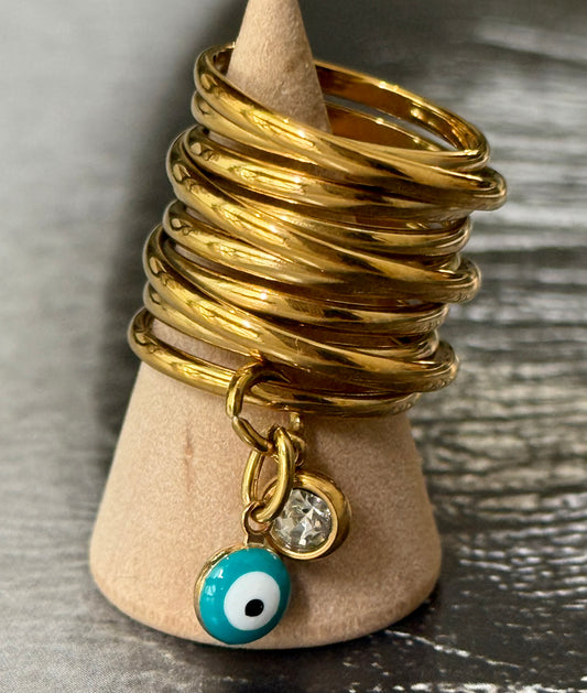 SPIRAL CHARM RING (SIZE 6 & 7)