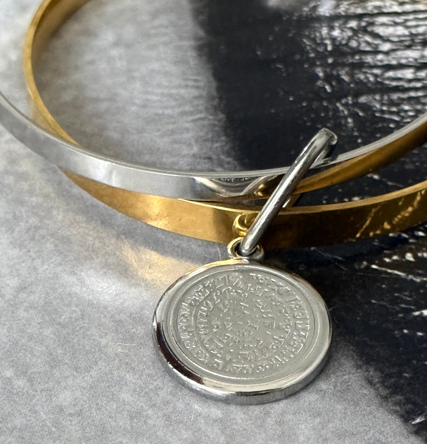 PHAISTOS SILVER DUAL BANGLE