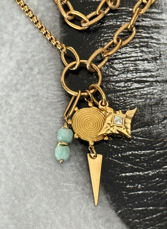 MIXED CHAINS STATEMENT NECKLACE