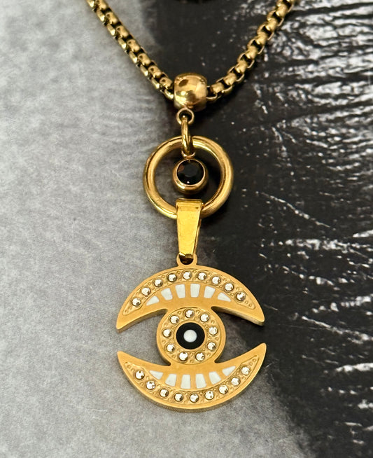 GOLDEN ECLIPSE EYE NECKLACE