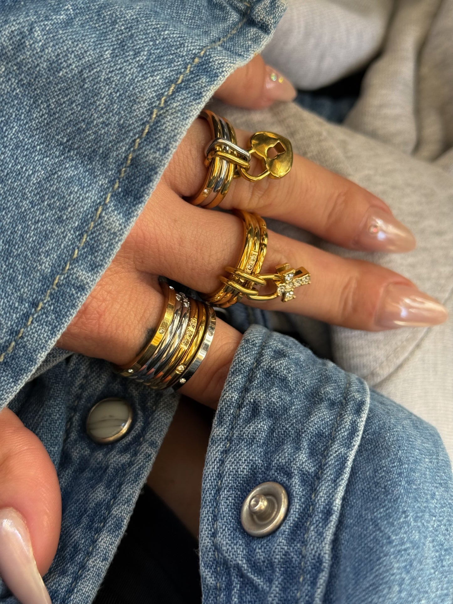 TRIPLE HEARTBEAT RING (SIZE 7)