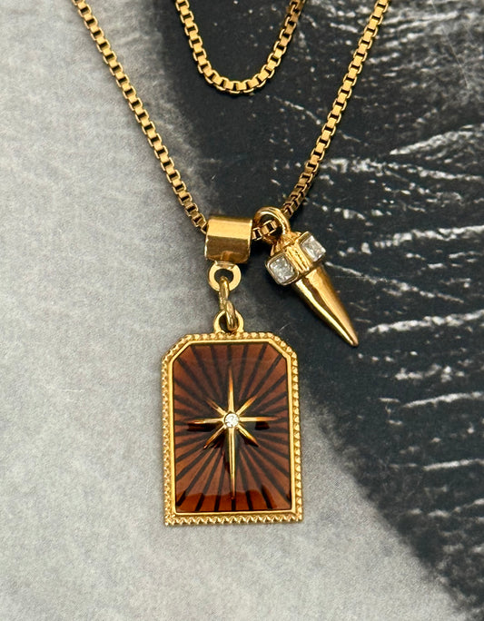 COCOA GLOW CROSS NECKLACE