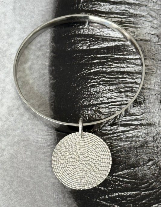 SILVER DISC BANGLE