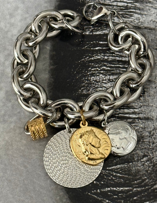MODERN COIN CHUNKY BRACELET