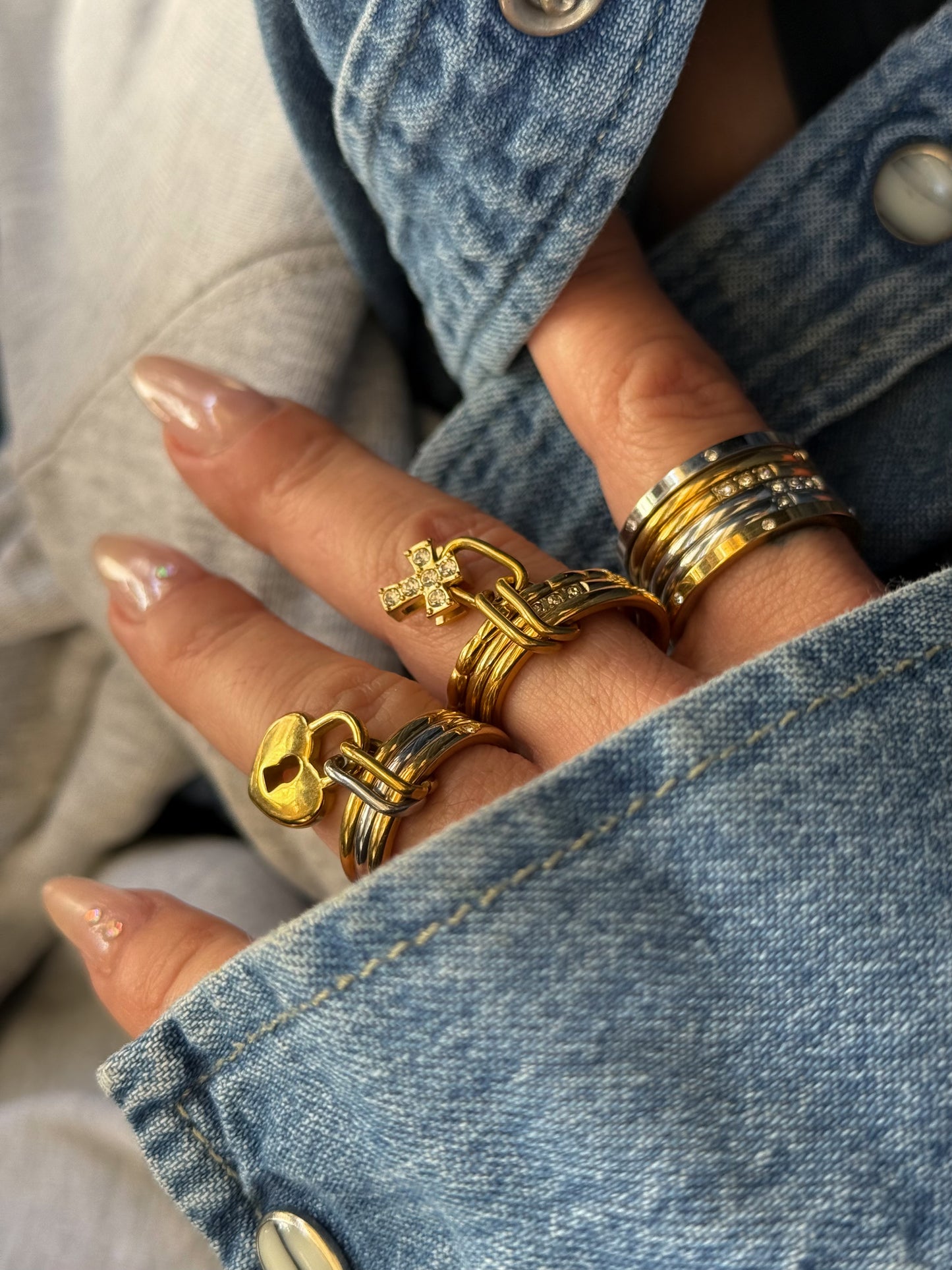 TRIPLE HEARTBEAT RING (SIZE 7)