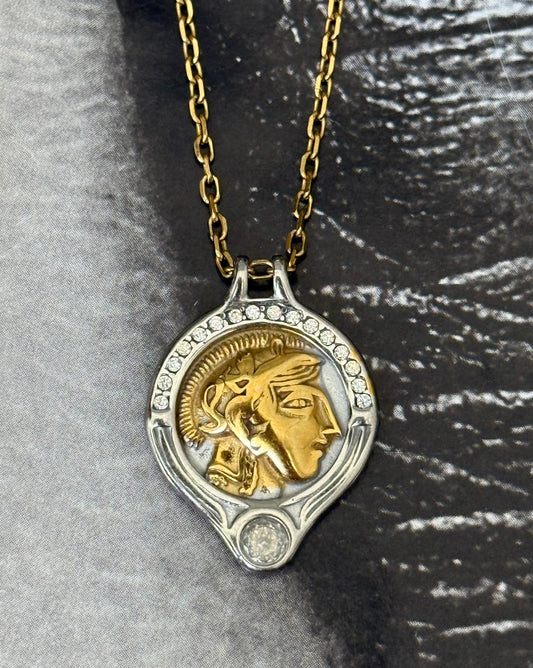 VINTAGE DUAL MEDALLION NECKLACE