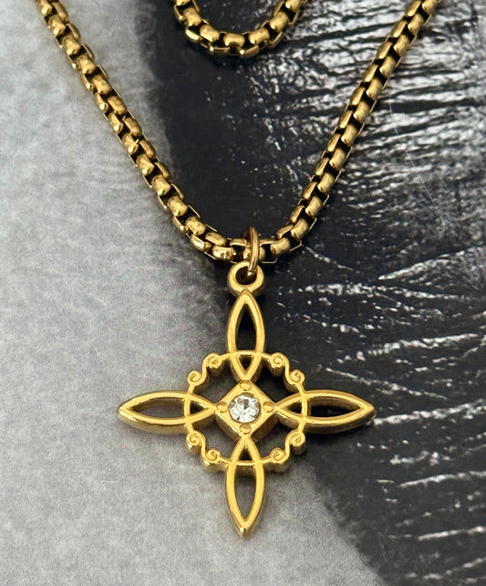 GOLDEN COMPASS NECKLACE