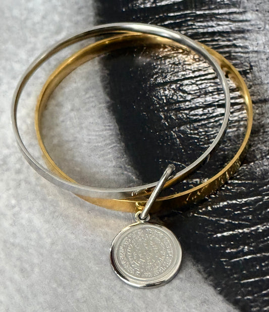 PHAISTOS SILVER DUAL BANGLE