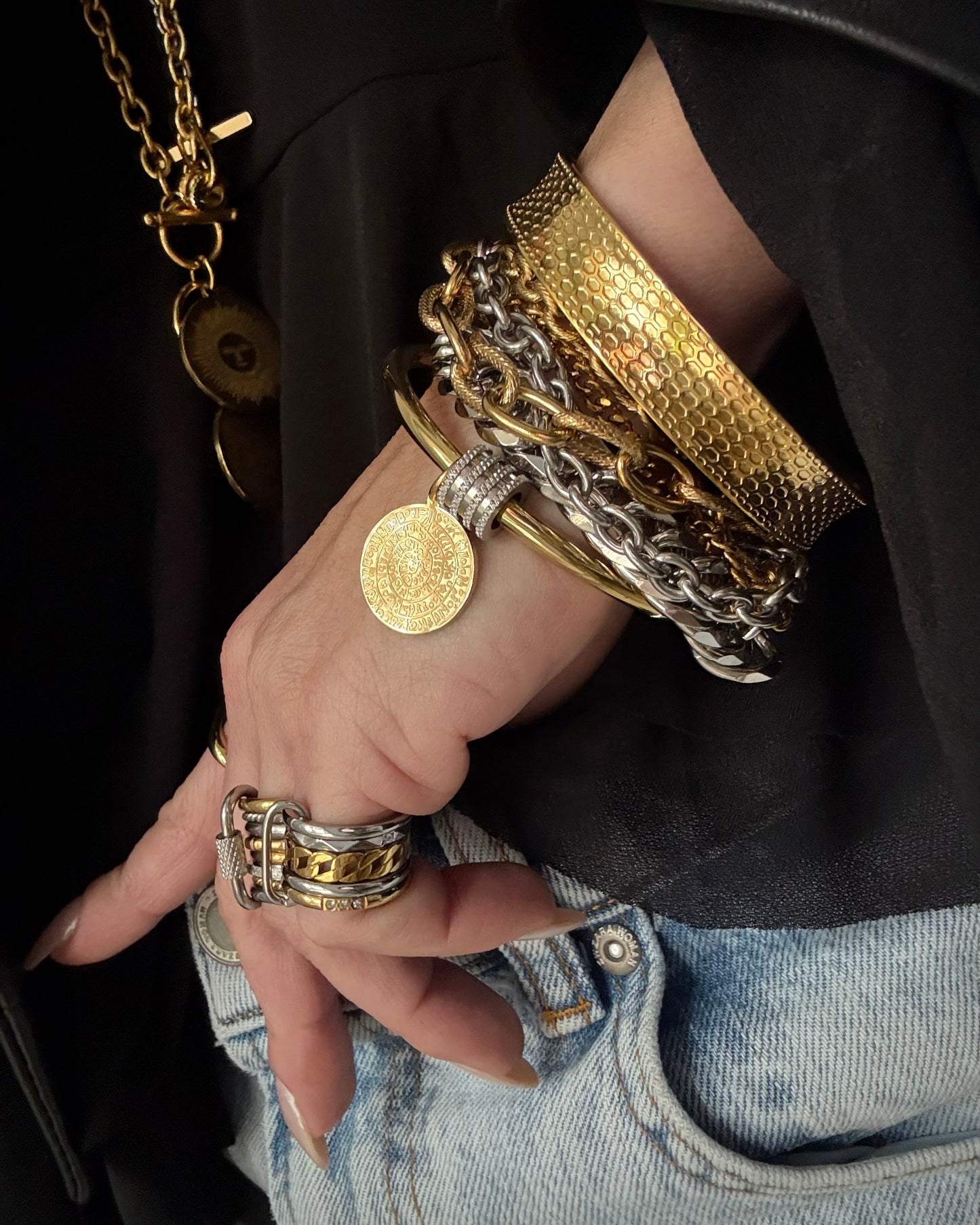 FIVE CHAINS SILVER UNITY BRACELET