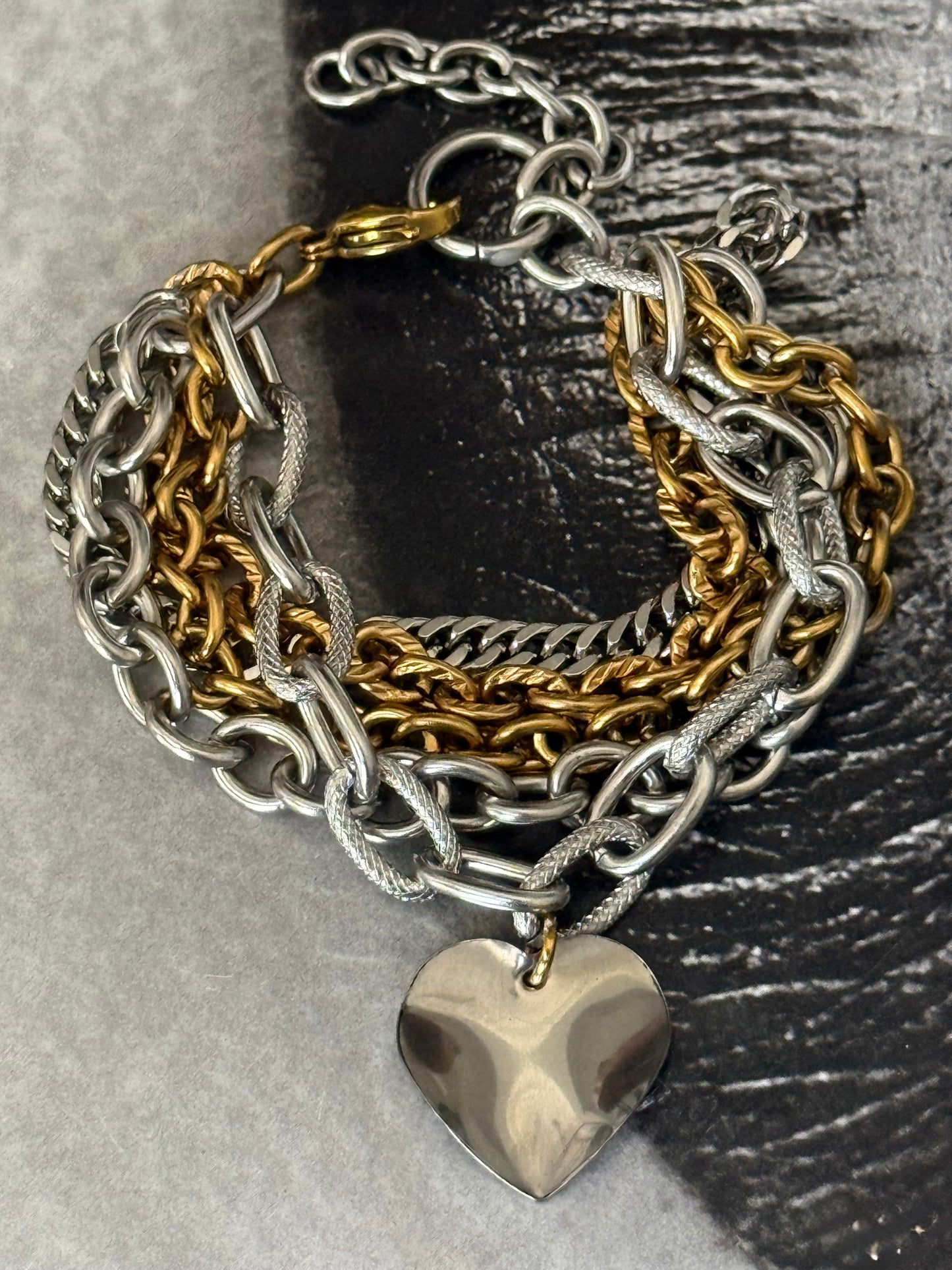 FIVE CHAINS HEART BRACELET