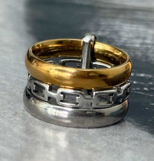CHAIN STACK RING ( Size 8)