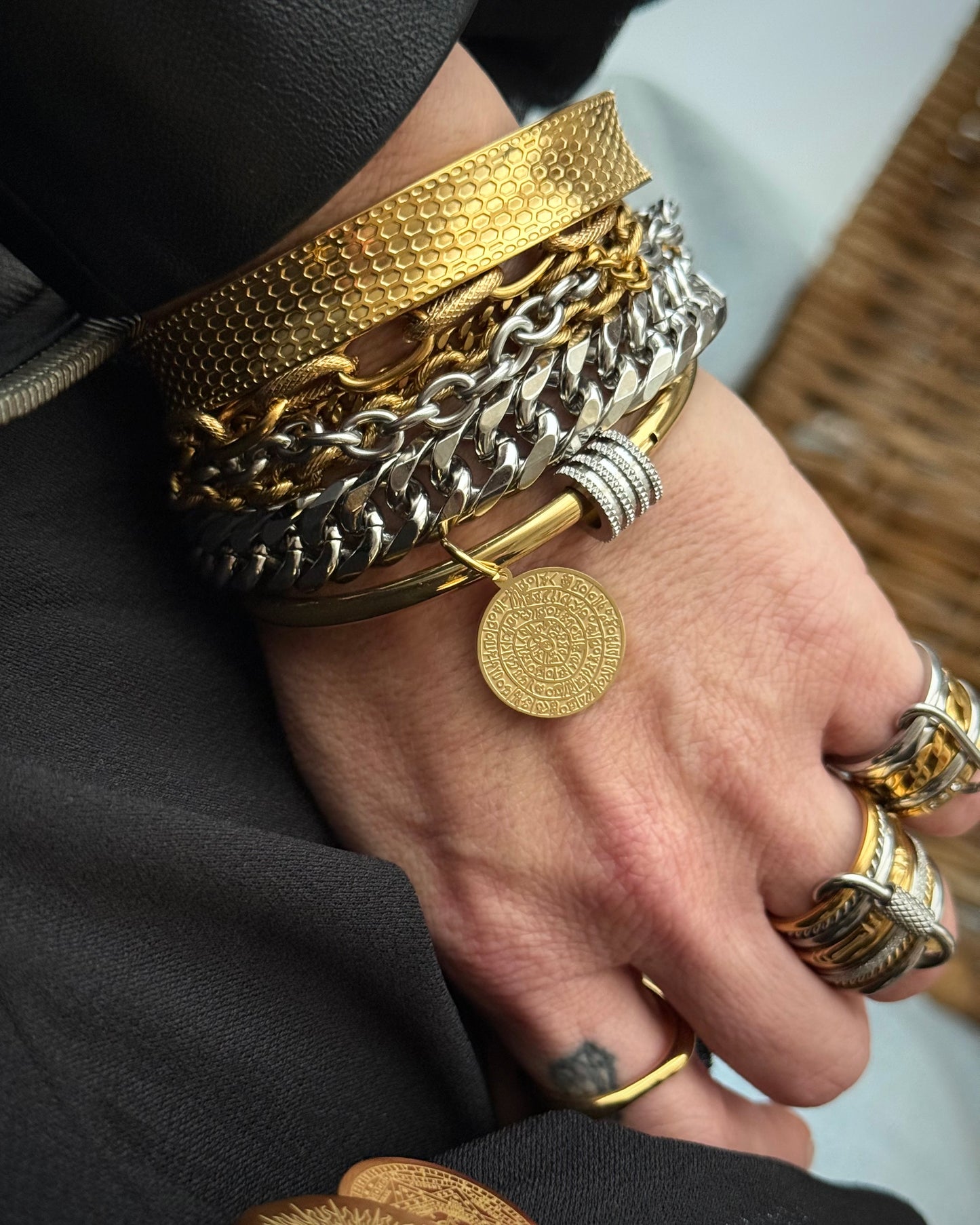 FIVE CHAINS SILVER UNITY BRACELET