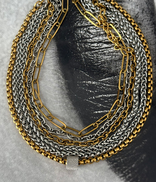 SIX CHAINS CHOKER - BRACELET
