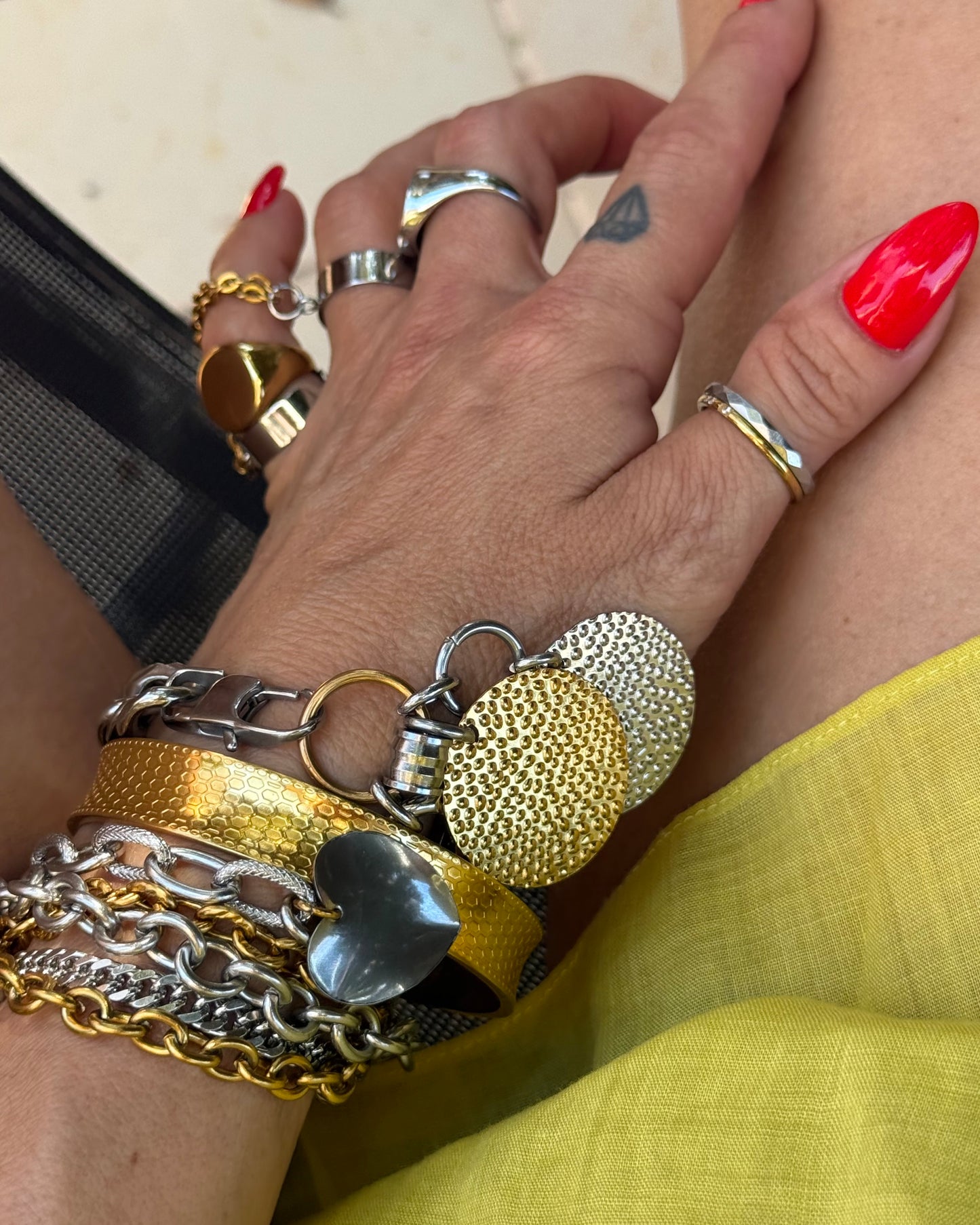 FIVE CHAINS HEART BRACELET