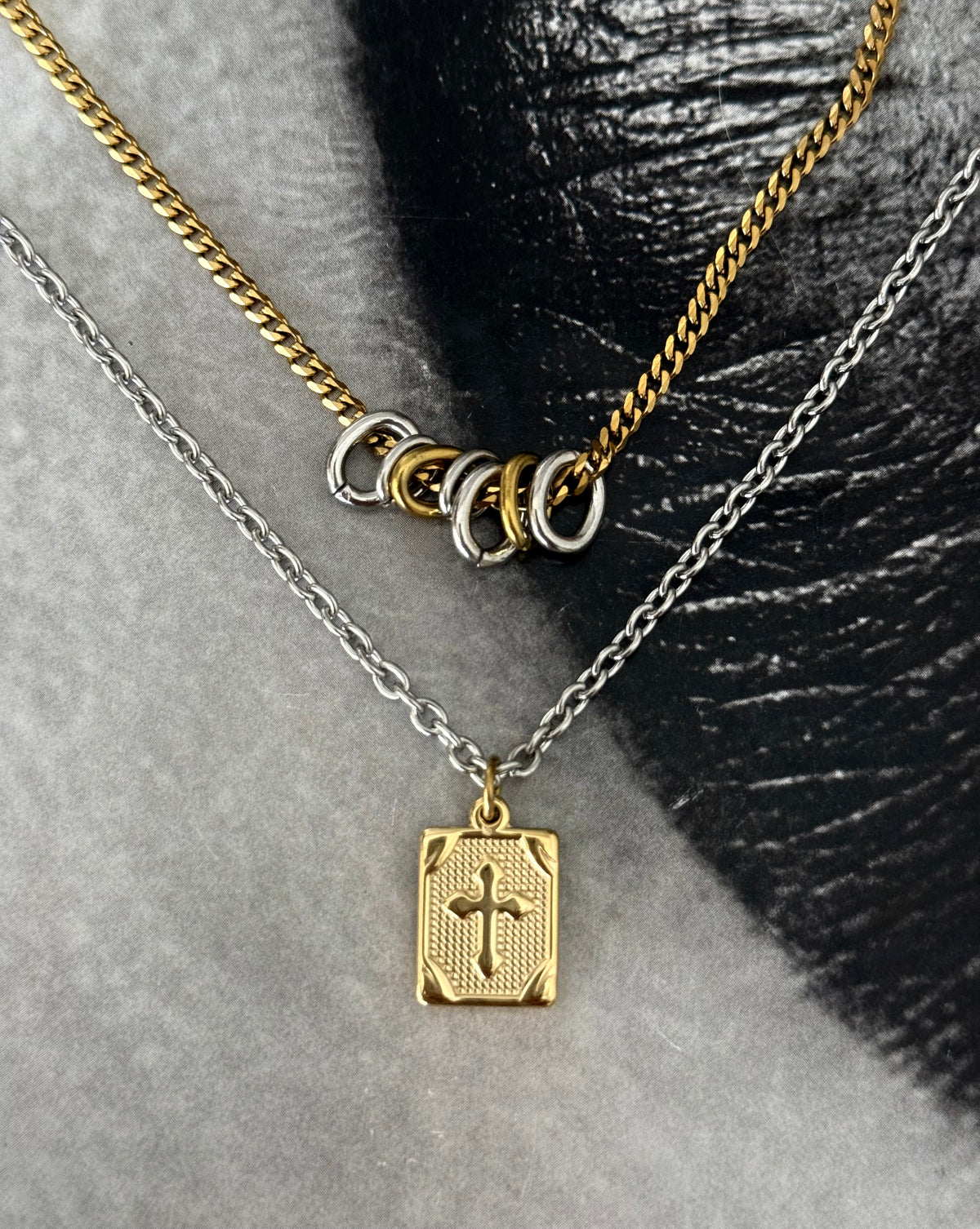 DOUBLE CROSS NECKLACE