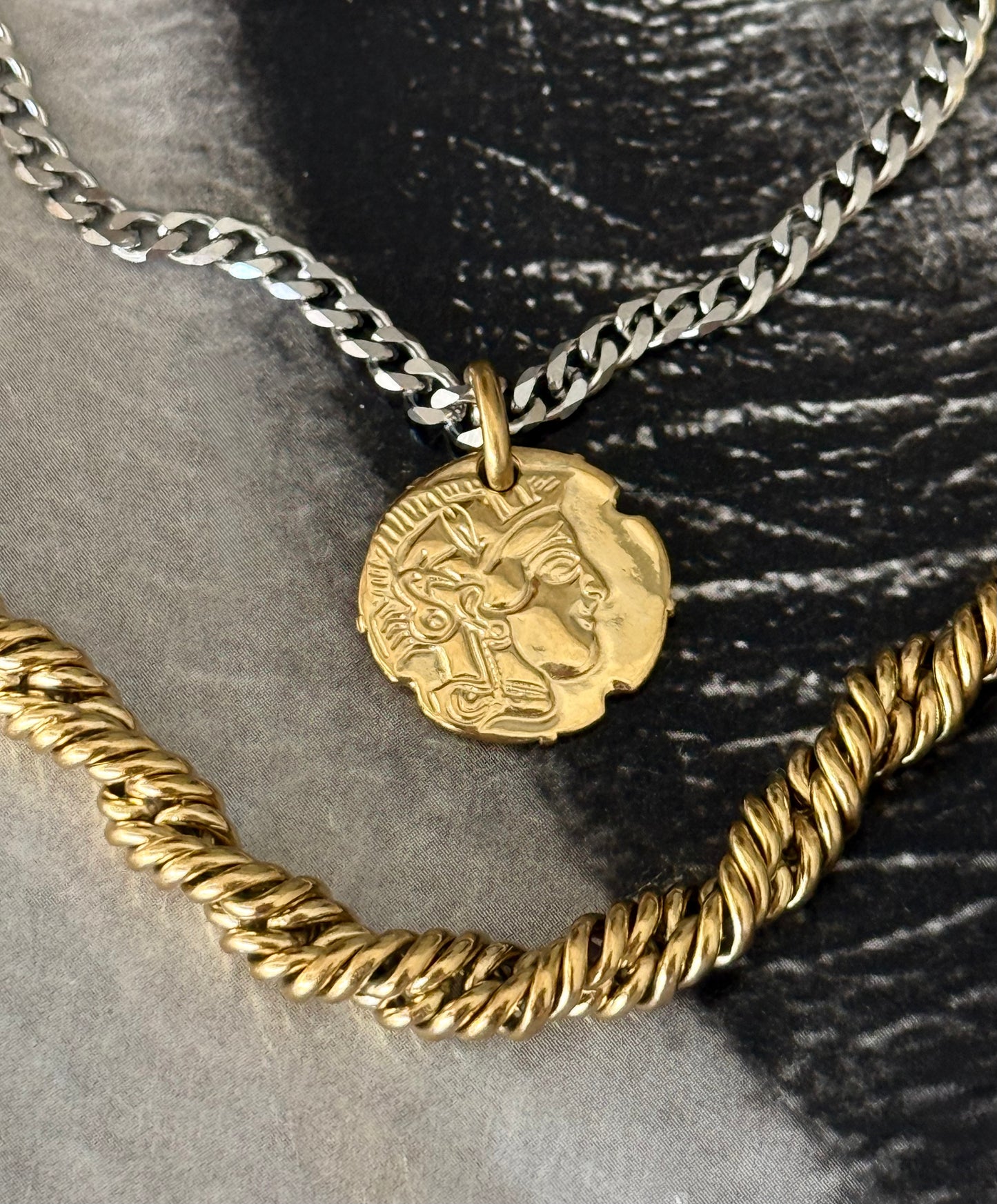 TWISTED COIN DUO NECKLACE