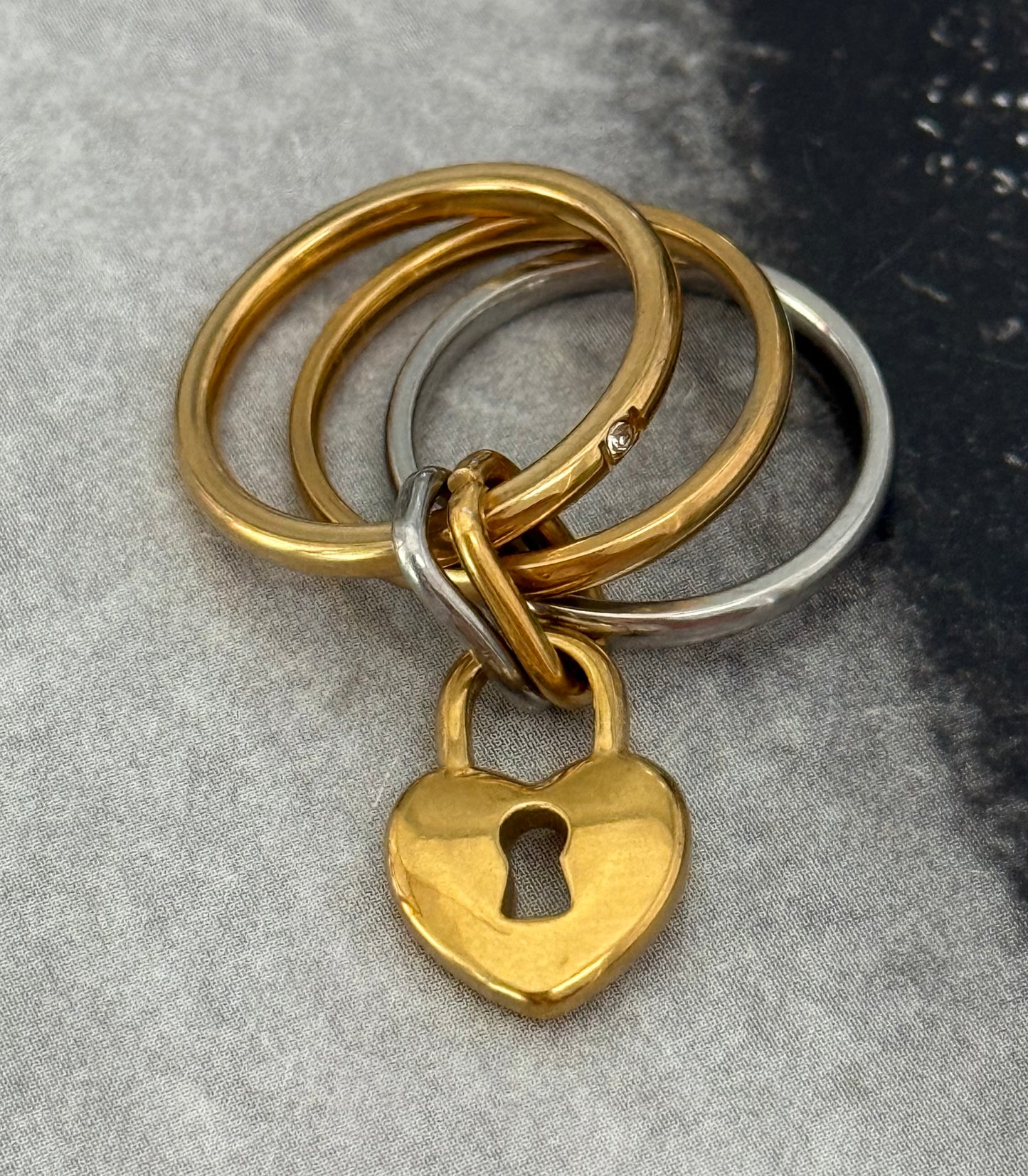 TRIPLE HEARTBEAT RING (SIZE 7)