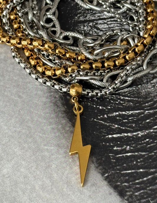 DUAL SPARK GOLD CHOKER BRACELET