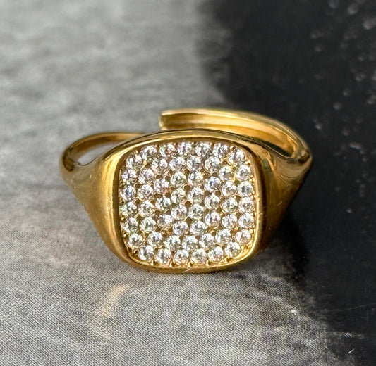 SHINY SQUARE ADJUSTABLE RING