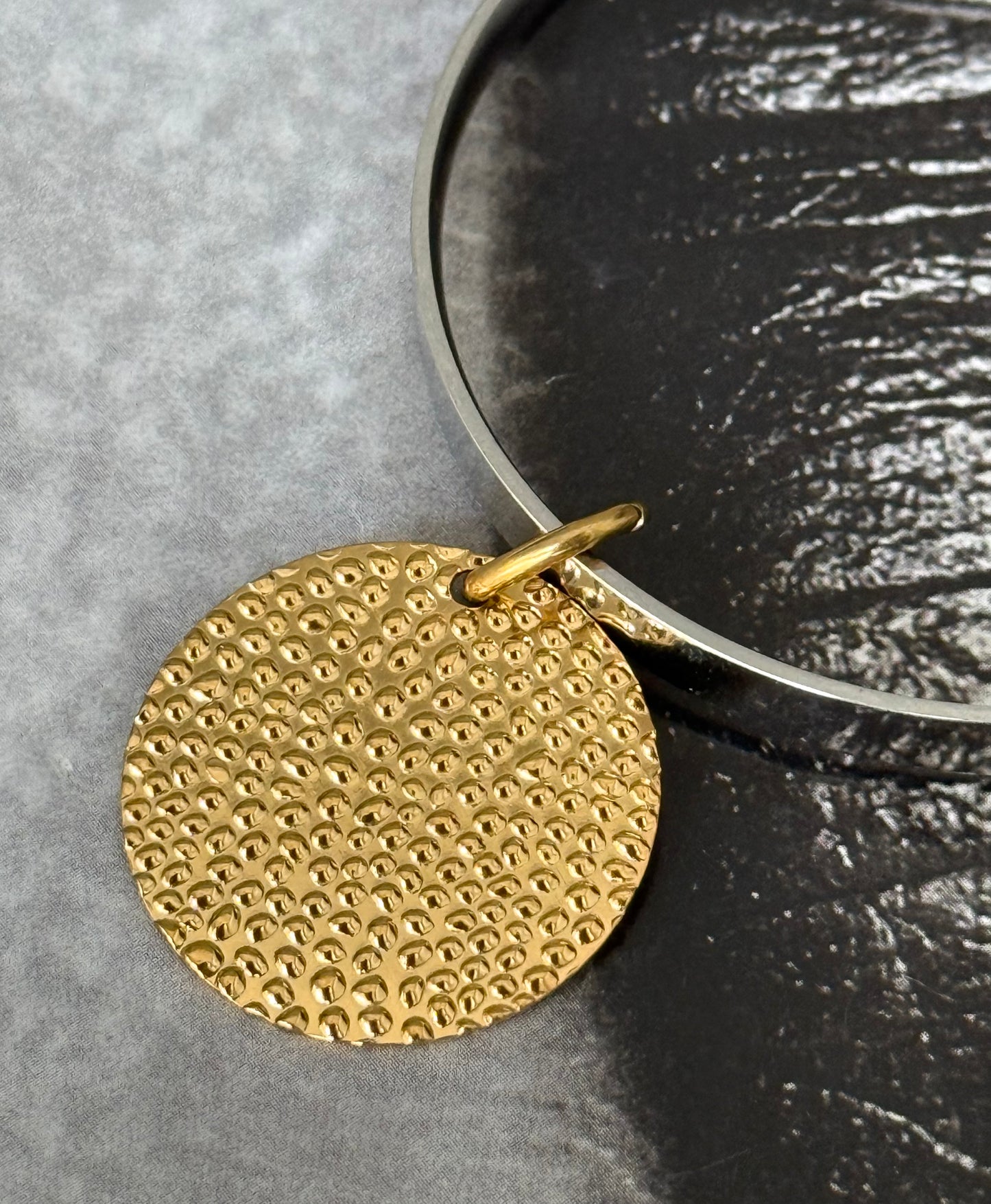 SILVER & GOLD DISC BANGLE