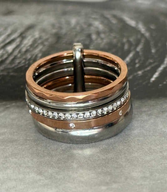BLUSH & SILVER RING (Size 9)