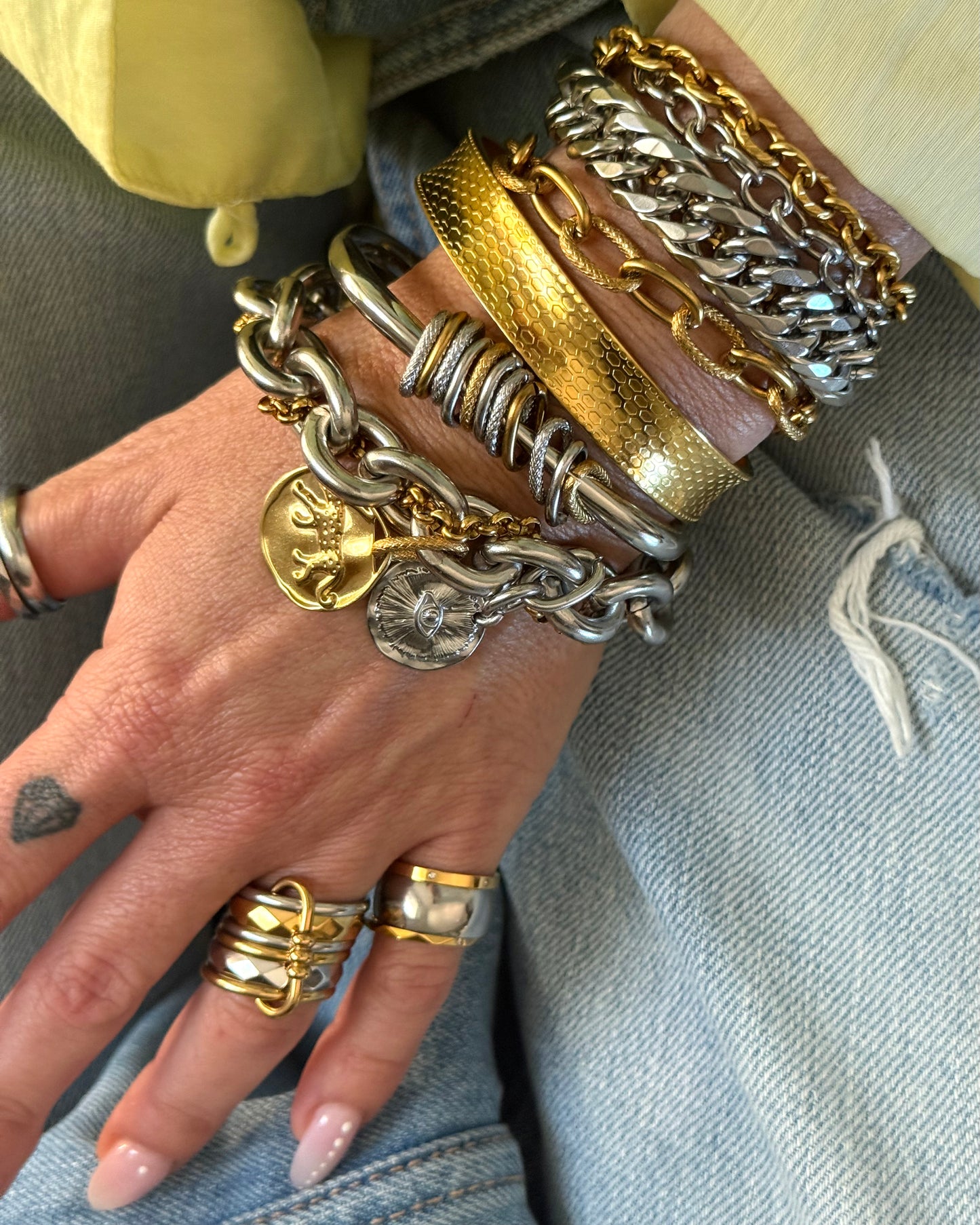 DOUBLE CHAIN CHUNKY BRACELET