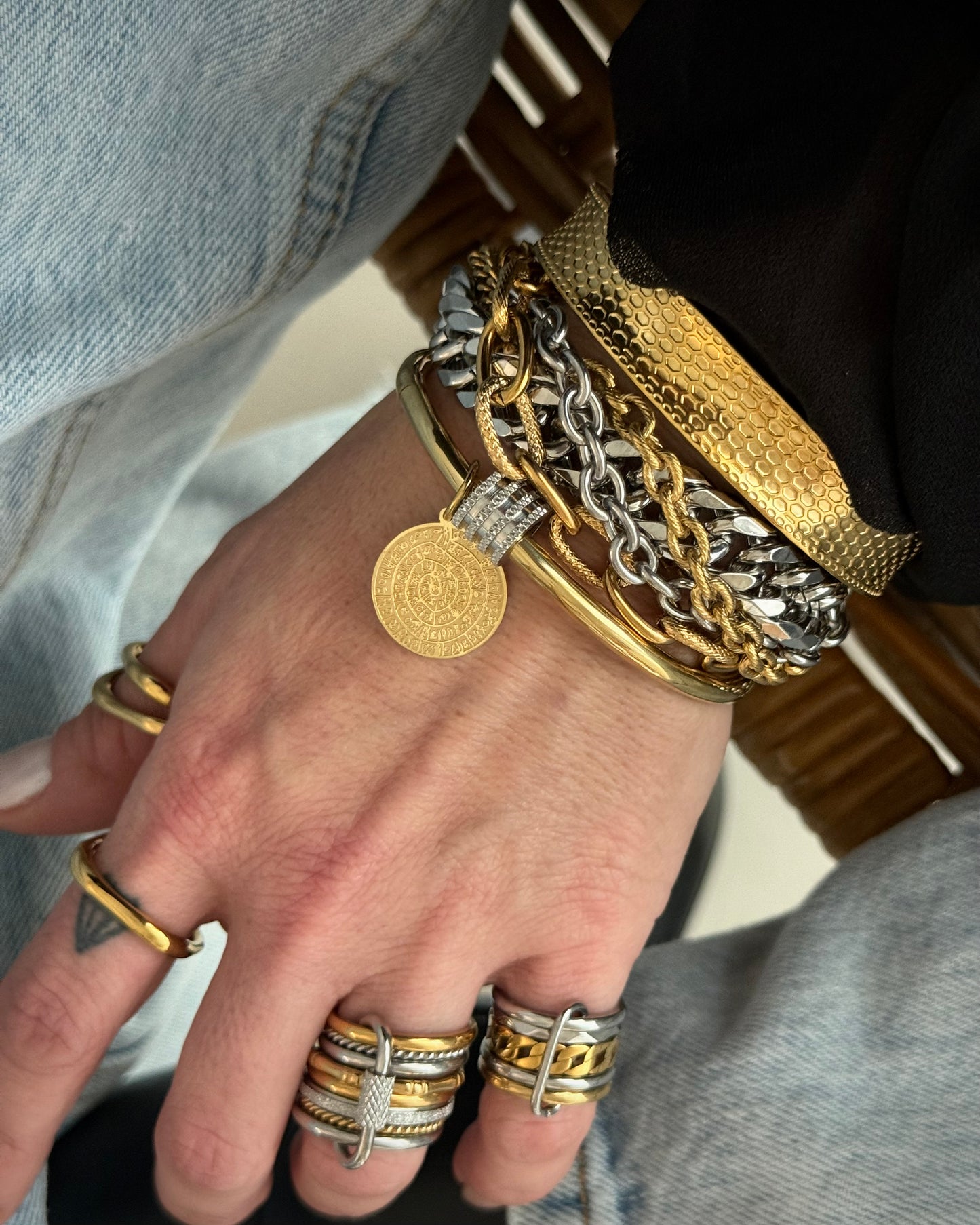 FIVE CHAINS SILVER UNITY BRACELET