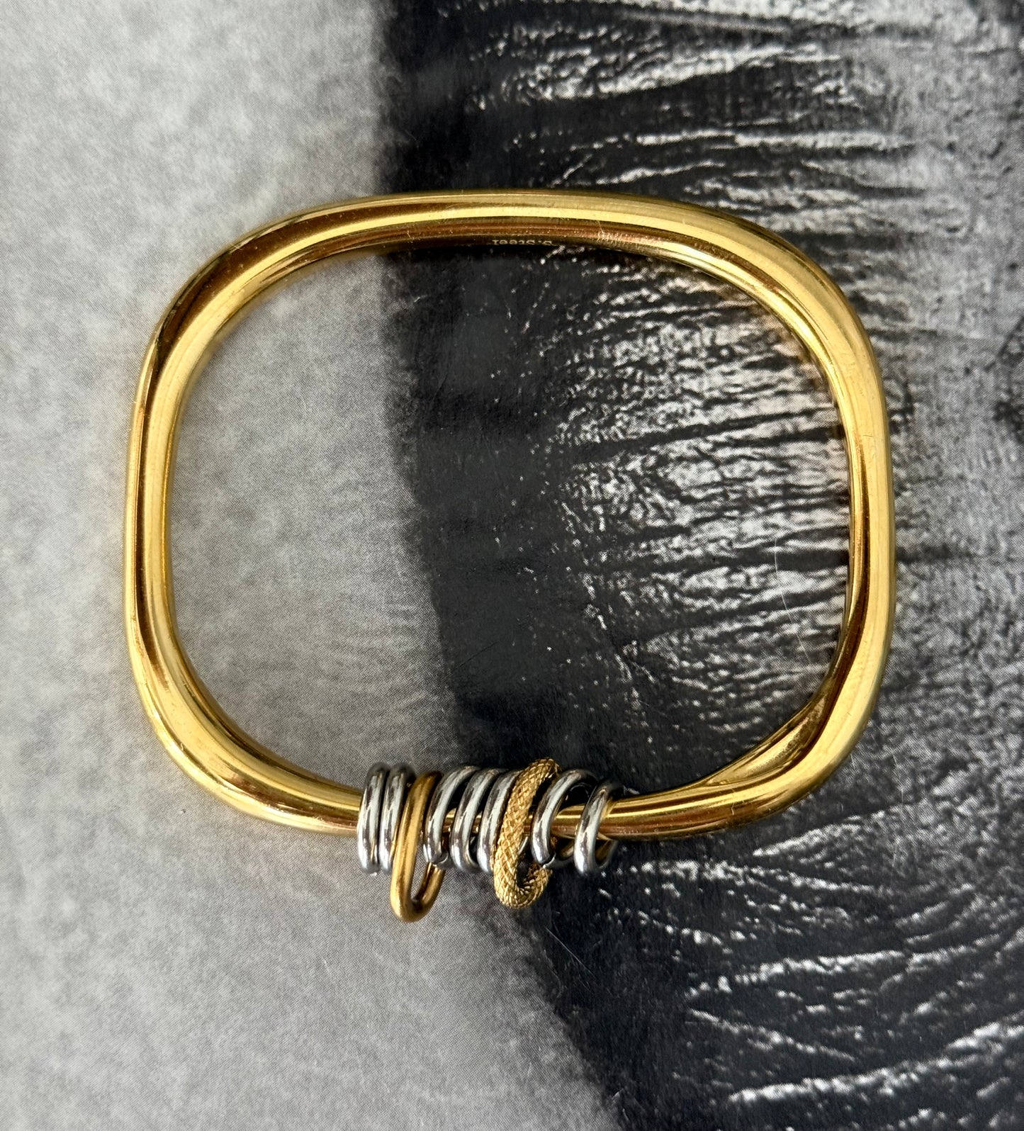 SQUARE STACK GOLD BANGLE