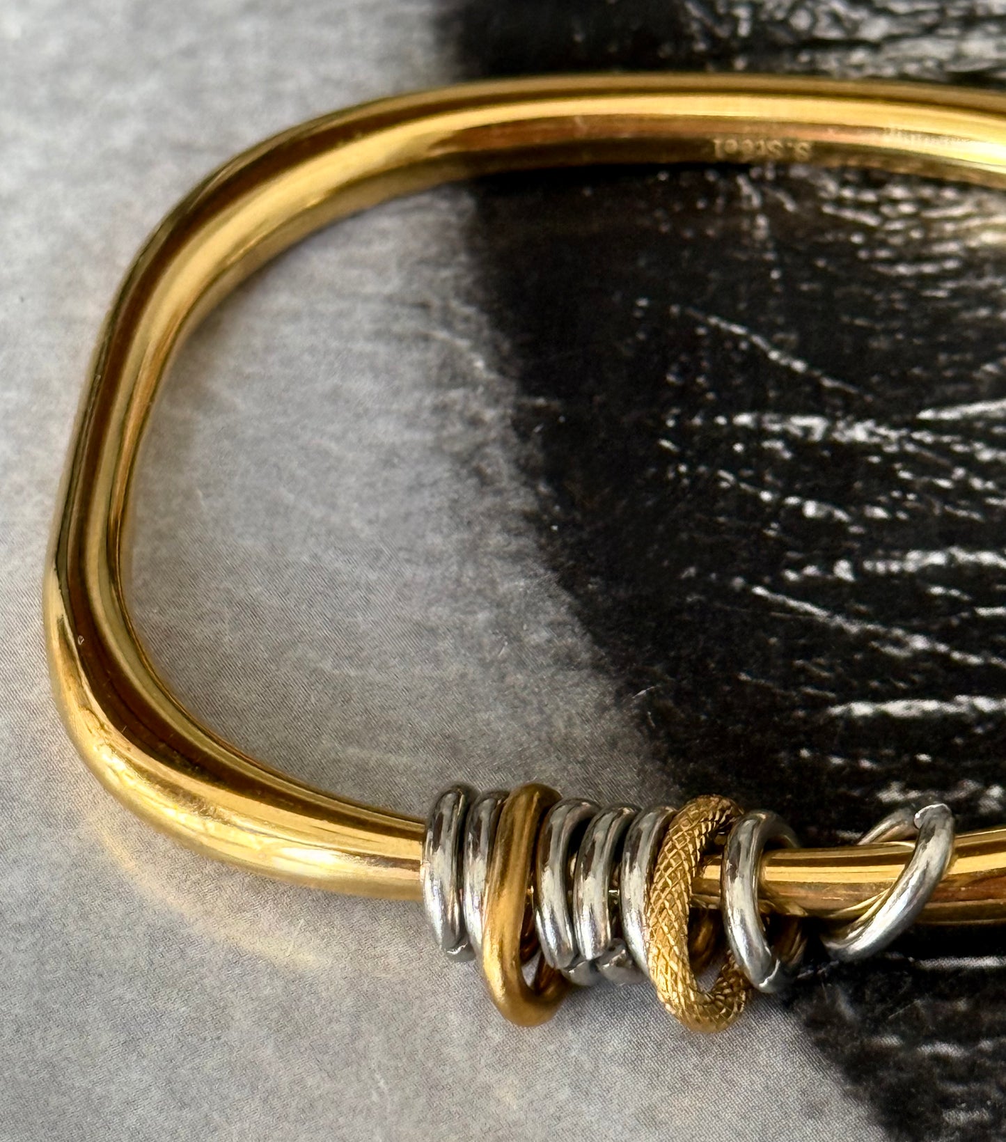 SQUARE STACK GOLD BANGLE