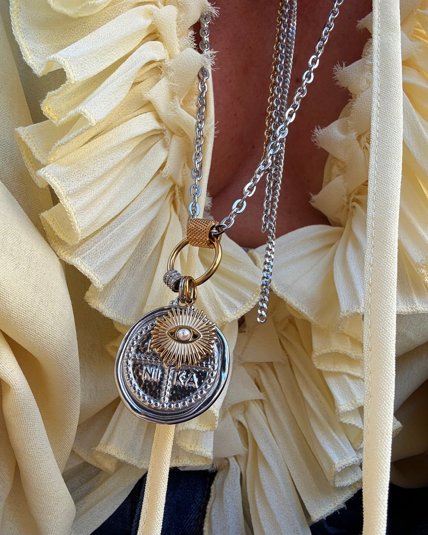 DUAL TONE COIN NECKLACE
