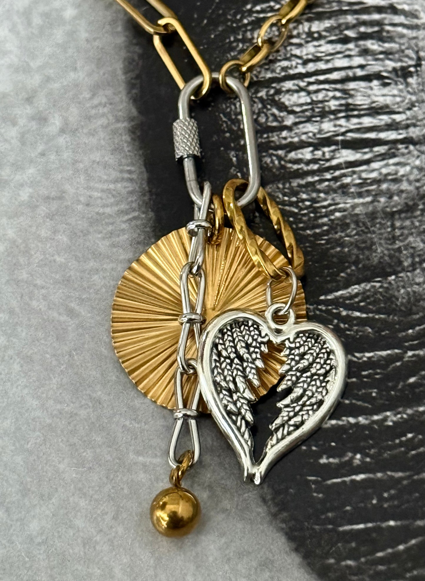 HEART & WING STATEMENT NECKLACE