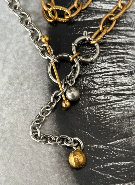 DUAL CHAIN TIE NECKLACE