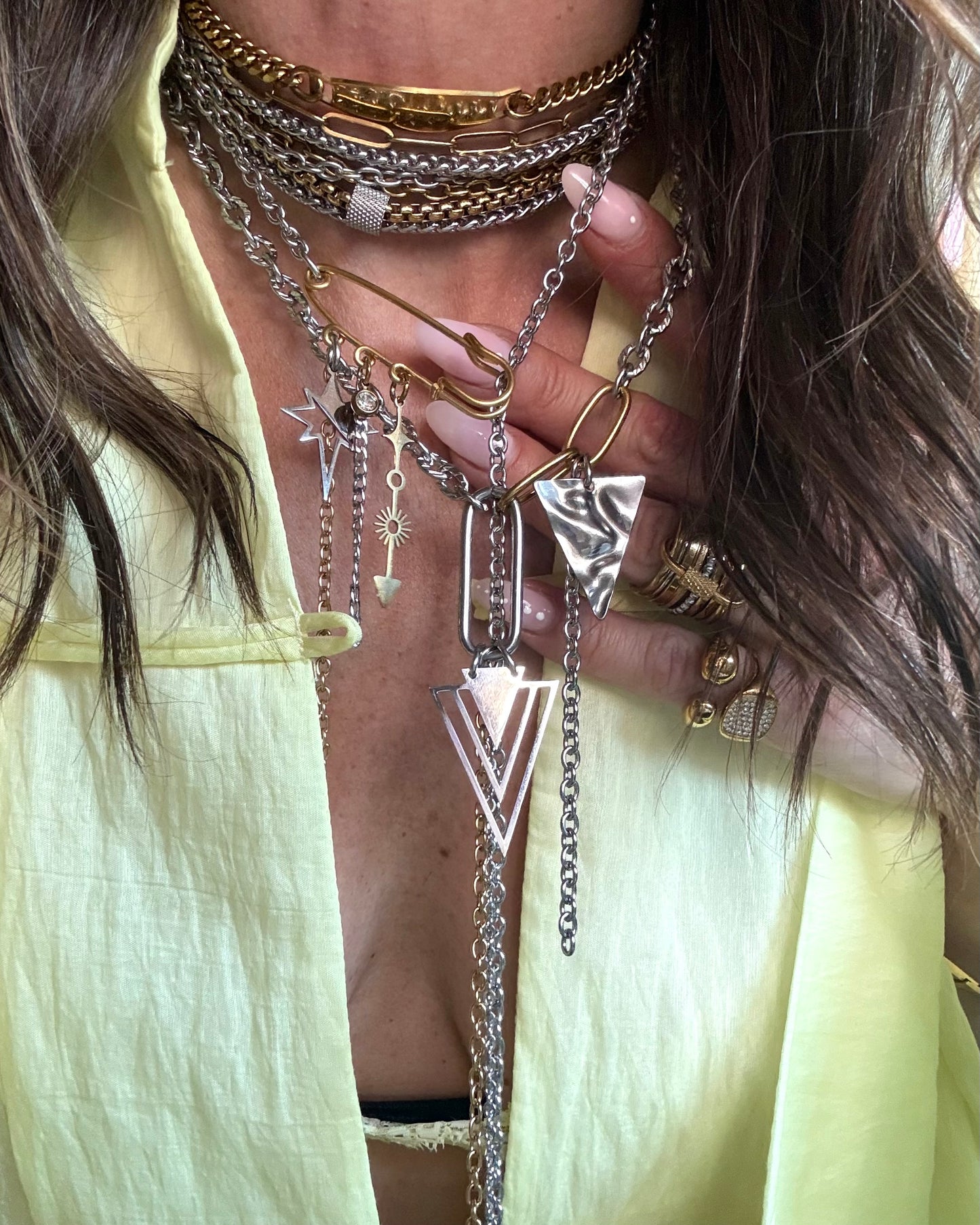 PIN & CHARMS NECKLACE