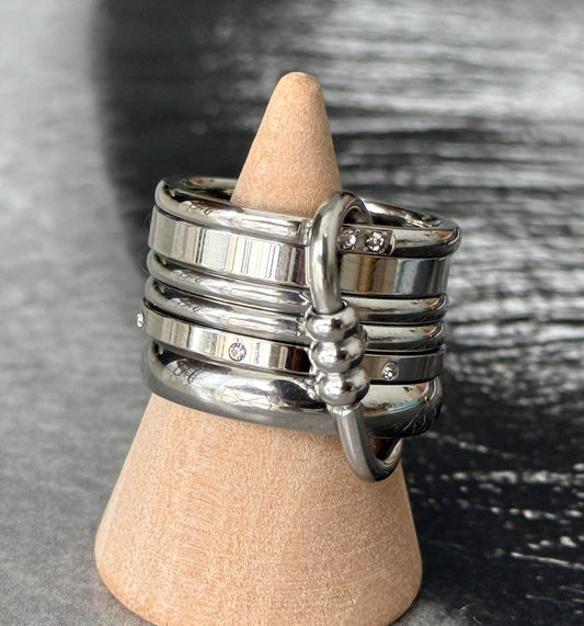 SILVER STACK RING (SIZE 7 & 8)