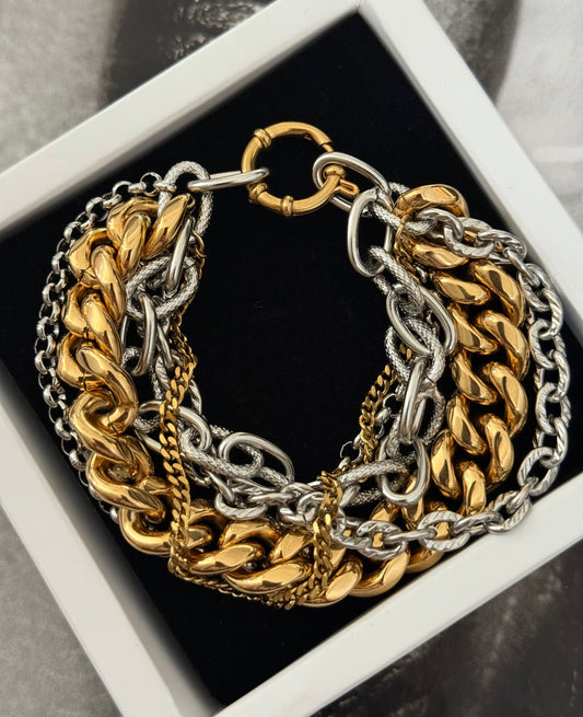 FIVE CHAINS GOLD UNITY BRACELET