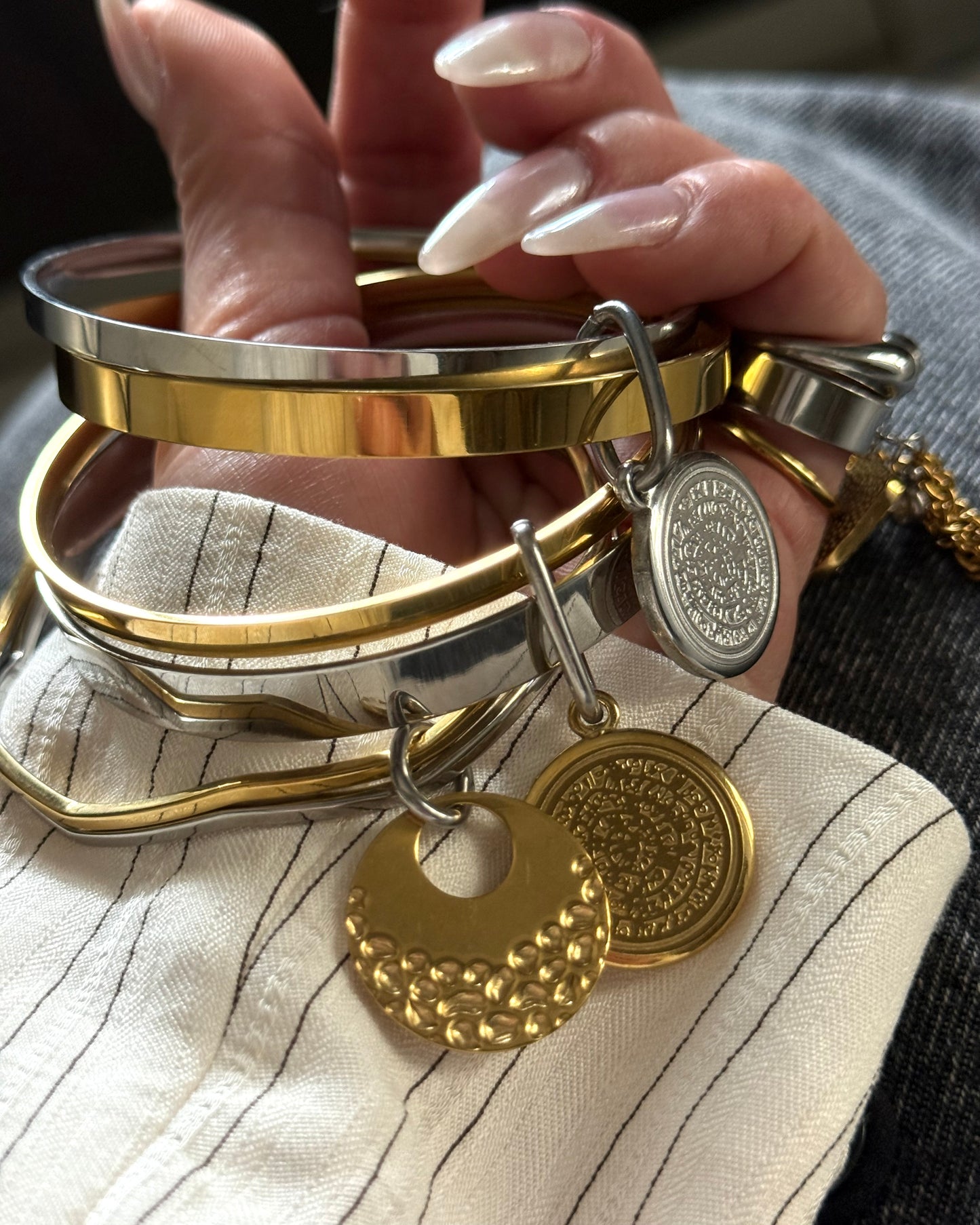 PHAISTOS GOLD DUAL BANGLE
