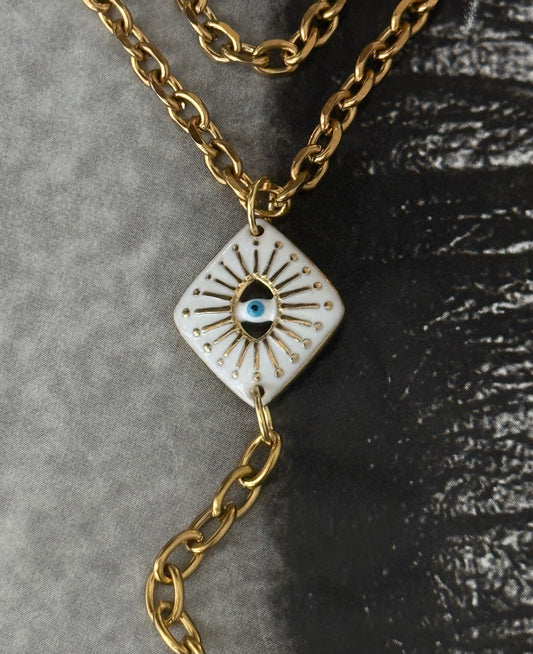 EVIL EYE WHITE NECKLACE